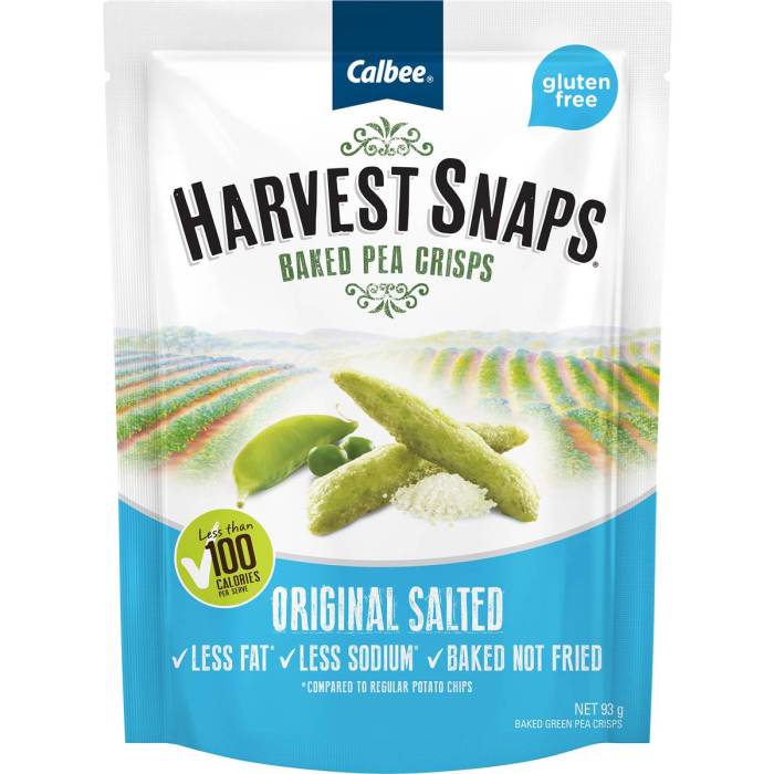 Pea crisps snack harvest snaps lightly salted
