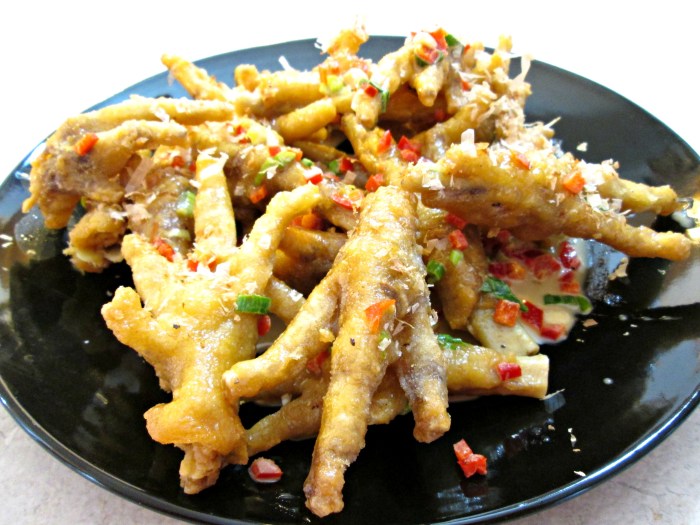 Chicken feet salad thai recipe fried food