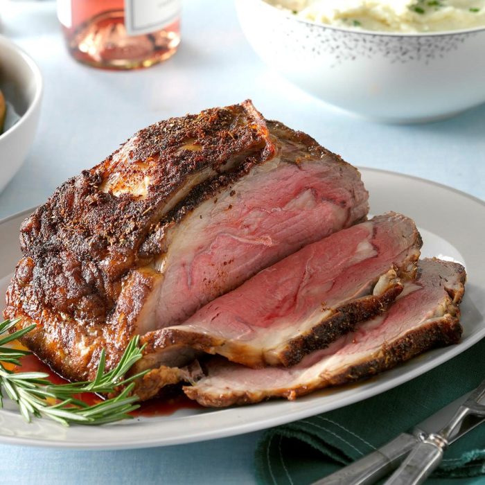Rib prime roast vegetables boneless herbs recipe