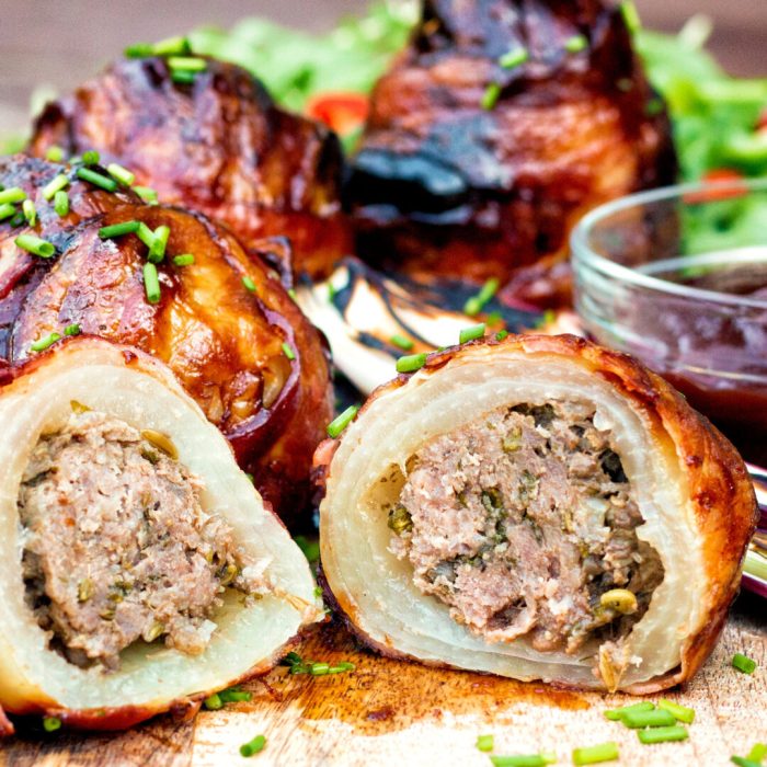 Bacon wrapped stuffed onions recipe off facebook