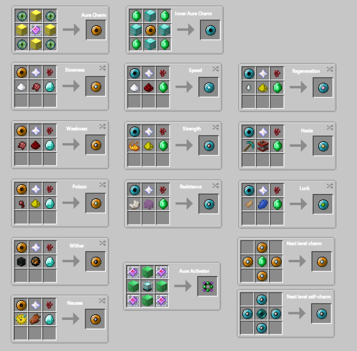 All aura craft recipes