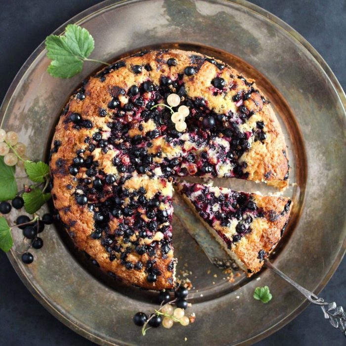 Red currant clafoutis gastrosenses pan sprinkle butter grease