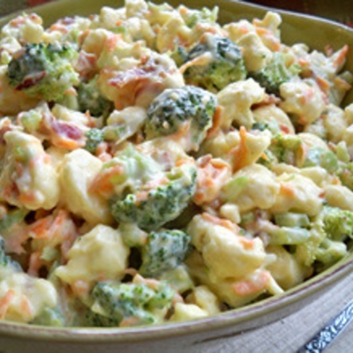 Broccoli cauliflower salad recipe