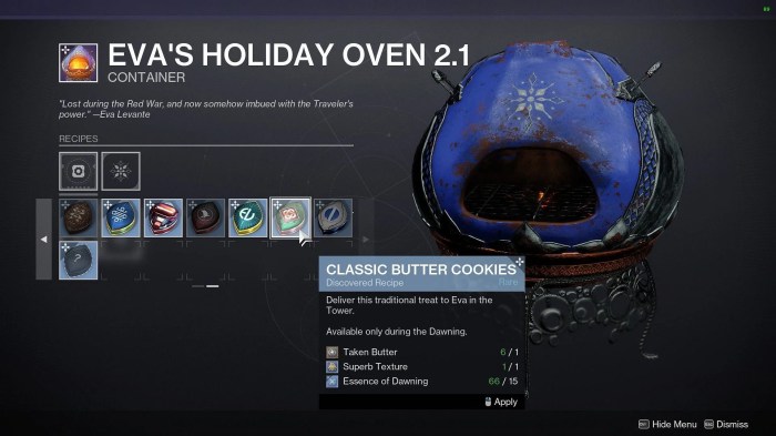 Destiny chalice opulence recipes
