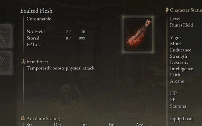 Exalted flesh crafting recipe
