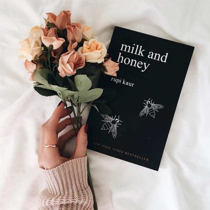 Book with recipes from milk and honey