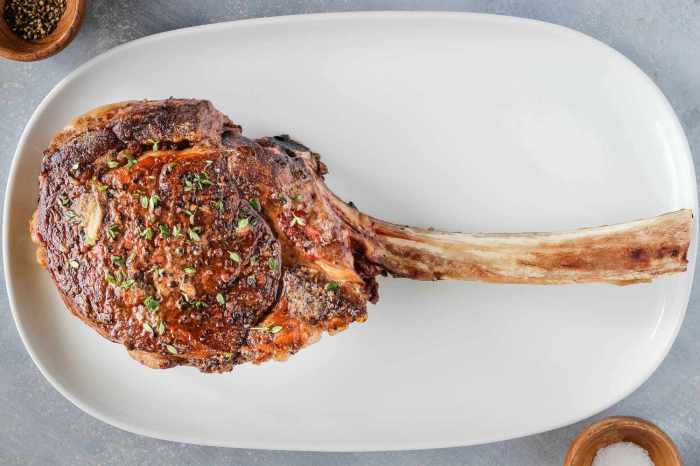 Tomahawk steak laranja vinagrete brasa sliced stanbroke feu
